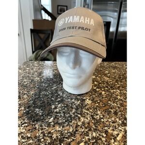 Yamaha 2009 Test Pilot Baseball Cap Gray Embroidered Logo USA Flag Patch Adult